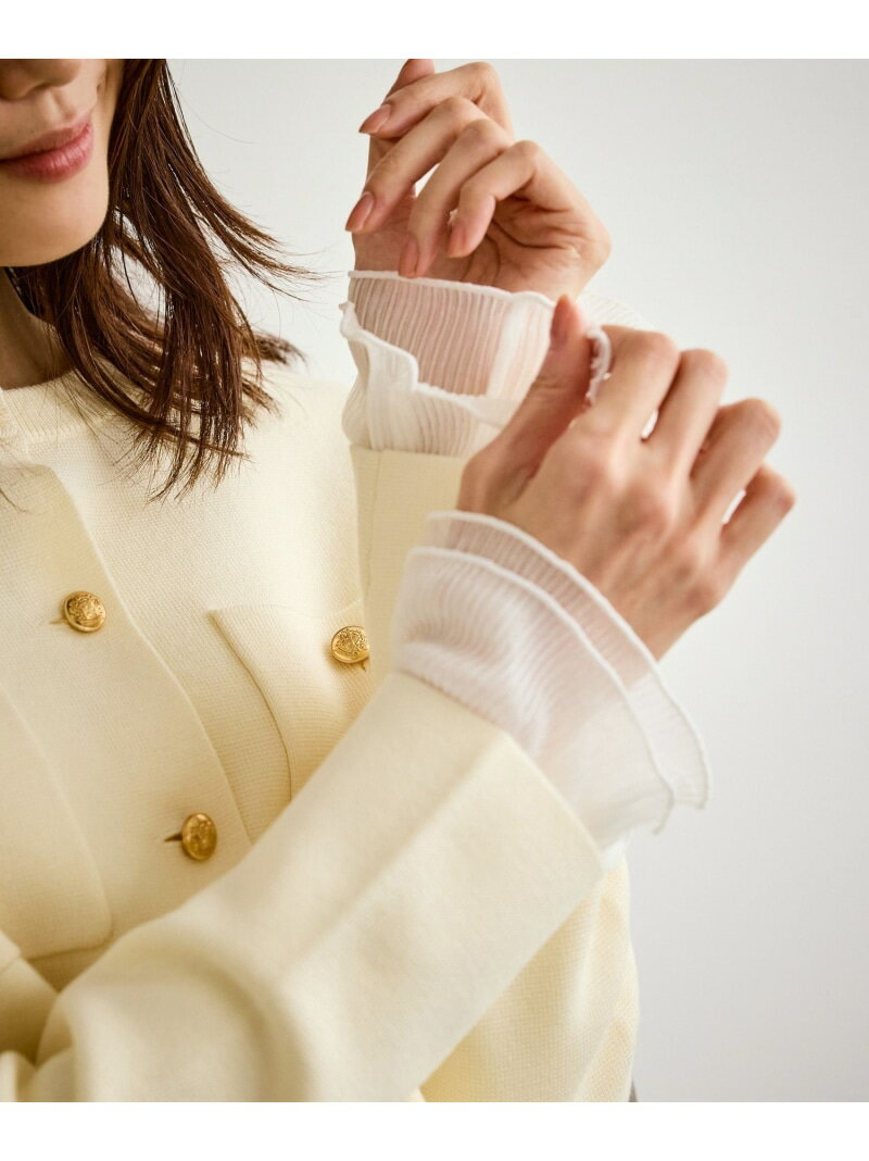 袖ラメシアープリーツカットトップス ROPE' PICNIC ロペピクニック トップス カットソー・Tシャツ ホワイト【先行予約】*【送料無料】[Rakuten Fashion]