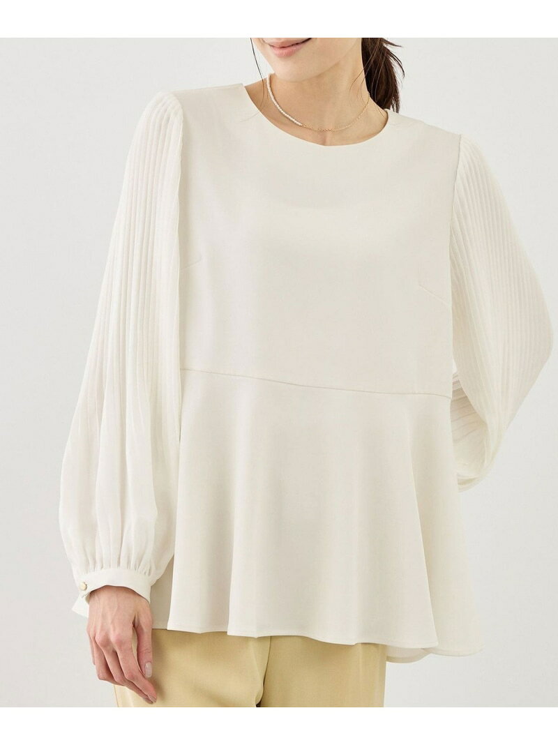 【SALE／30%OFF】袖プリーツフレアブラウス ROPE' PICNIC ロペピクニック トップス シャツ・ブラウス ホワイト グレー ネイビー【RBA_E】[Rakuten Fashion] ropepicnic-10025147 ROPE PICNIC/ロペピクニック サンプル画像2