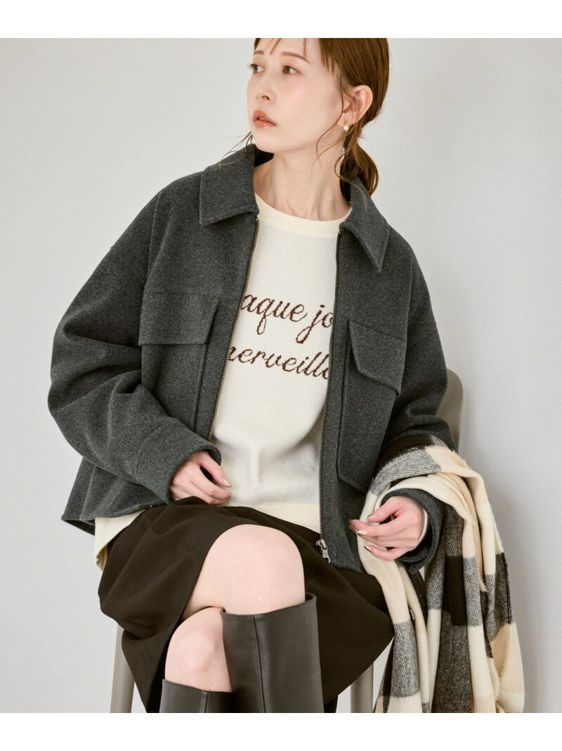 ジャージーメルトンシリーズ ポケット付きジップブルゾン/リンクコーデ ROPE' PICNIC ロペピクニック ..