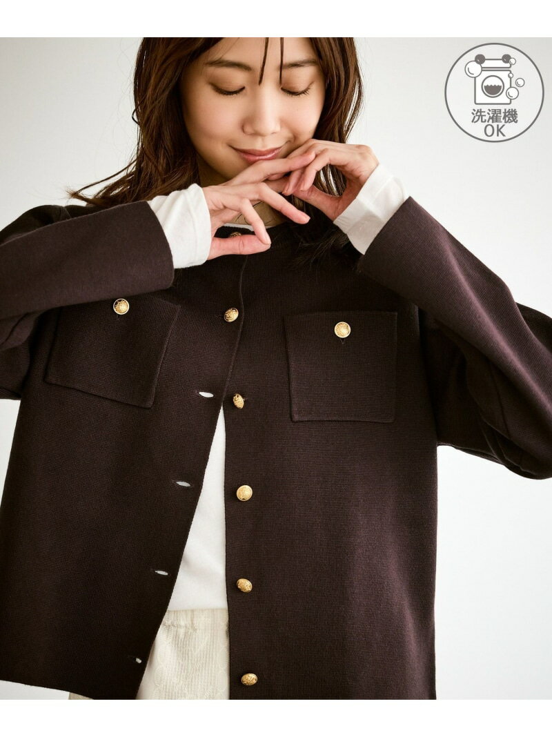 【洗濯機OK】【WEB限定カラー】ミラノリブニットカーディガン ROPE' PICNIC ロペピクニック トップス カーディガン ブラック レッド グリーン ベージュ【送料無料】[Rakuten Fashion]のサムネイル