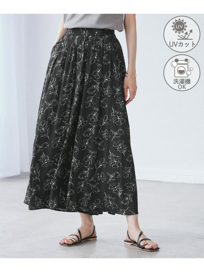 【SALE／40%OFF】【UVカット・洗濯機OK】さらさらアソート柄スカーチョ ROPE' PICNIC ロペピクニック パンツ その他のパンツ ベージュ ホワイト ブラック ピンク グリーン グレー【RBA_E】[Rakuten Fashion]のサムネイル