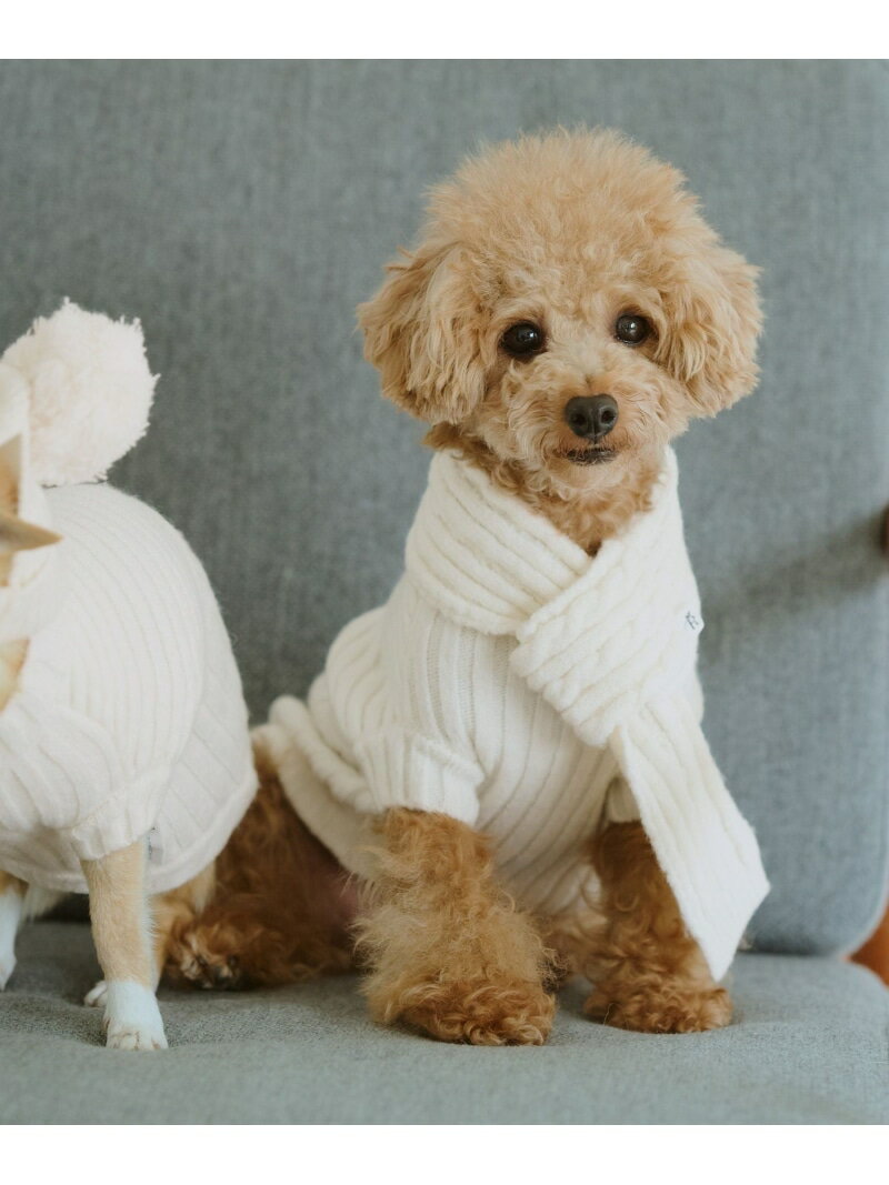 【DOG】ケーブル編みニットマフラー ROPE' PICNIC PASSAGE ロペピクニック ペット用品 ペットウェア・ペット服 レッド グレー[Rakuten Fashion]