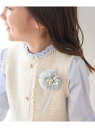 【KIDS】パールリボンコサージュ ROPE' PICNIC KIDS ロペピクニック アクセサリー・腕時計 ブローチ・コサージュ・バッジ グレー ホワイト[R...