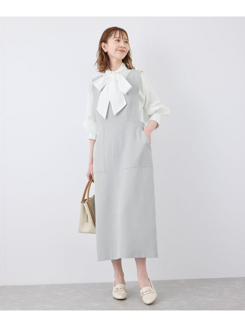 【SALE／50%OFF】デザインポケットジャンパースカート ROPE' PICNIC ロペピクニック ワンピース・ドレス ジャンパースカート ベージュ ブラック【RBA_E】[Rakuten Fashion] ropepicnic-10024104 ROPE PICNIC/ロペピクニック サンプル画像2