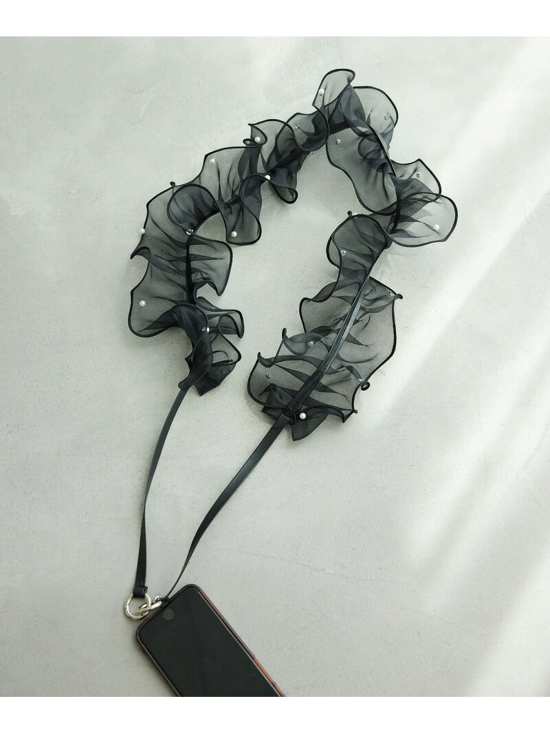 【SALE／50%OFF】パールオーガンジーフリルショルダーストラップ ROPE' PICNIC PASSAGE ロペピクニック スマホグッズ・オーディオ機器 その他のスマホグッズ・オーディオ機器 ホワイト ブラック【RBA_E】[Rakuten Fashion] ropepicnic-10023294 ROPE PICNIC/ロペピクニック サンプル画像3