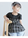 【SALE/50%OFF】【KIDS】レイヤード風チェックドッキングチュニック/セットアップ対応 ROPE' PICNIC KIDS ロペピクニック トップス ...