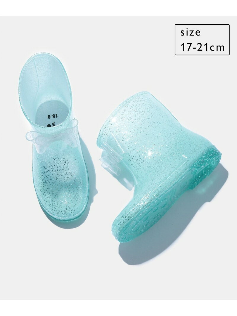 【KIDS】ラメリボン付きレインブーツ ROPE' PICNIC KIDS ロペピクニック シューズ・靴 レインシューズ..