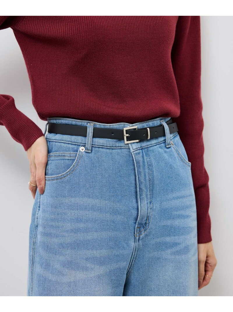 18mmマットスムーススクエアバックルベルト ROPE' PICNIC PASSAGE ロペピクニック ファッション雑貨 ベルト ベージュ ブラウン ブラック[Rakuten Fashion]