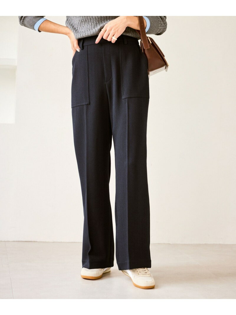 ベイカーワイドパンツ/通勤対応 ROPE' PICNIC ロペピクニック パンツ その他のパンツ グレー ネイビー【送料無料】[Rakuten Fashion]のサムネイル