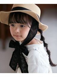 【KIDS】リボンカンカン帽 ROPE' PICNIC KIDS ロペピクニック 帽子 ハット ブラック[Rakuten Fashion]