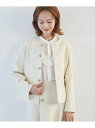 【SALE/50%OFF】セットアップ対応/カラーツイードライクジャケット ROPE' PICNIC ロペピクニック ジャケット・アウター ノーカラージャケット...