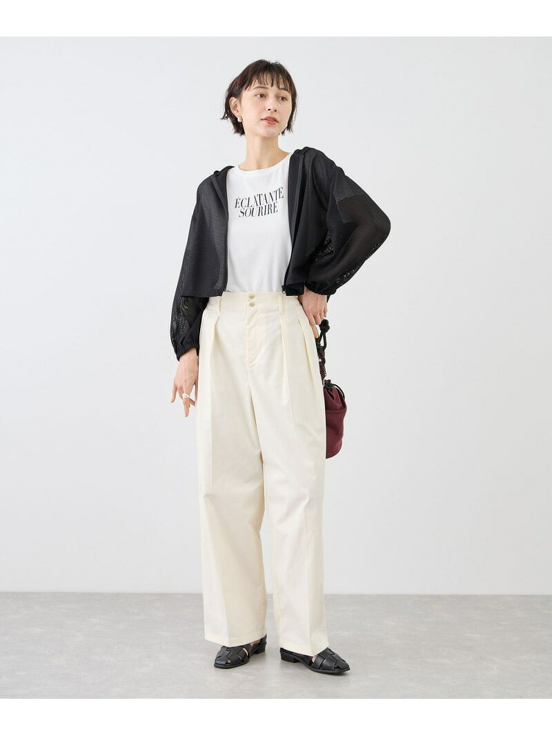 【SALE／40%OFF】絡み織フーディージップブルゾン ROPE' PICNIC ロペピクニック ジャケット・アウター ブルゾン・ジャンパー ブラック ホワイト【RBA_E】【送料無料】[Rakuten Fashion] ropepicnic-10025398 ROPE PICNIC/ロペピクニック サンプル画像3