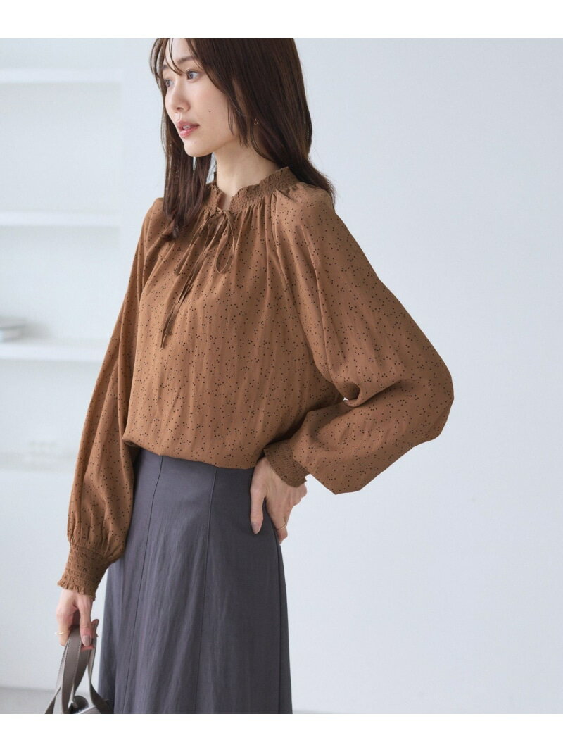 【SALE／20%OFF】シャーリングカラーブラウス/2WAY ROPE' PICNIC ロペピクニック トップス シャツ・ブ..