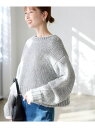 【SALE/50%OFF】ラメリリーショートニットプルオーバー ROPE' PICNIC ロペピクニック トップス ニット ブルー ベージュ ピンク グレー【R...