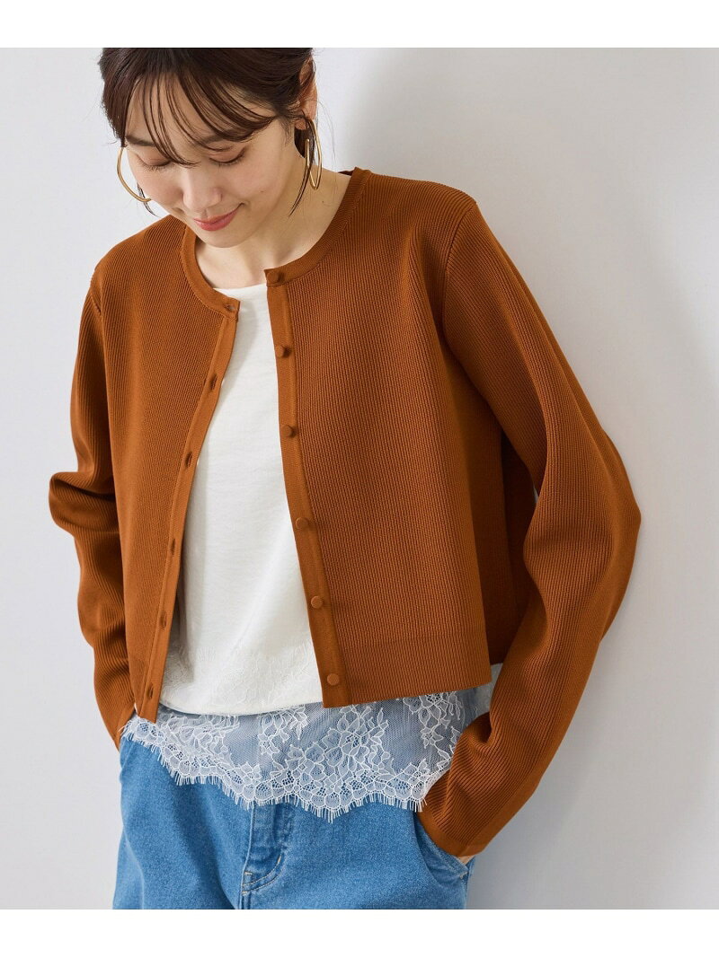 スポンディッシュショート丈カーディガン ROPE' PICNIC ロペピクニック トップス カーディガン ベージュ オレンジ【先行予約】*【送料無料】[Rakuten Fashion] ropepicnic-10025768 ROPE PICNIC/ロペピクニック サンプル画像3