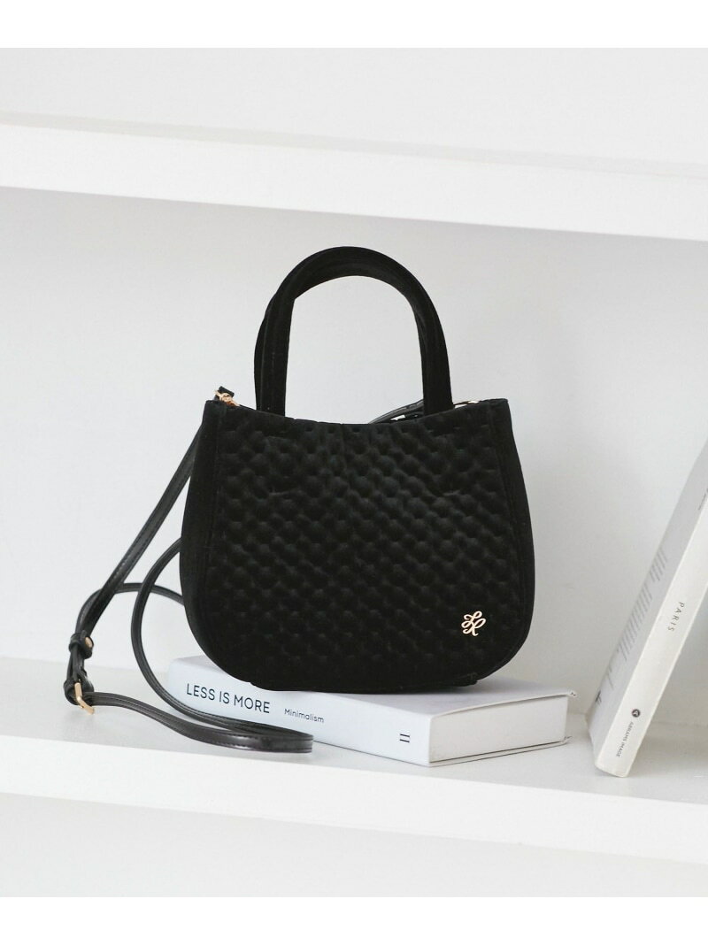 【SALE／50%OFF】キルティングベロアミニショルダーバッグ ROPE' PICNIC PASSAGE ロペピクニック バッグ ショルダーバッグ ブラック ベージュ【RBA_E】[Rakuten Fashion] ropepicnic-10024763 ROPE PICNIC/ロペピクニック サンプル画像2