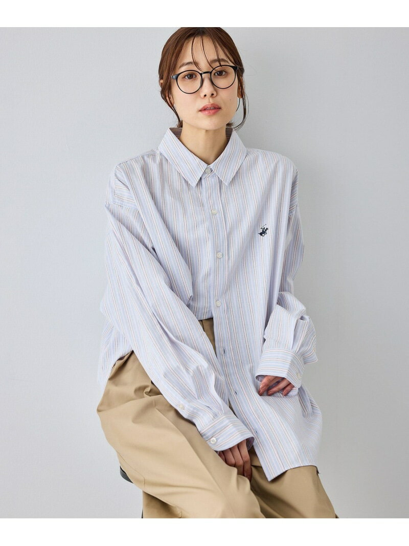 【BEVERLYHILLS POLO CLUB・一部店舗限定】ストライプビッグシルエットシャツ ROPE...
