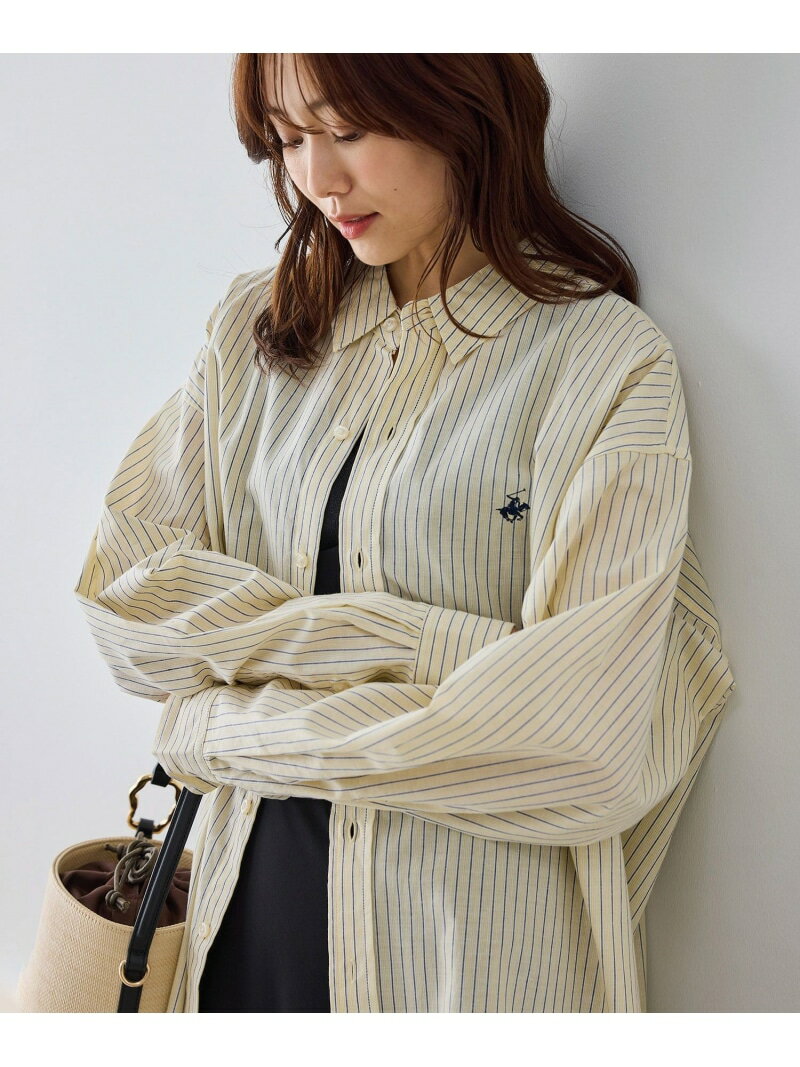 【BEVERLYHILLS POLO CLUB・一部店舗限定】ストライプビッグシルエットシャツ ROPE...