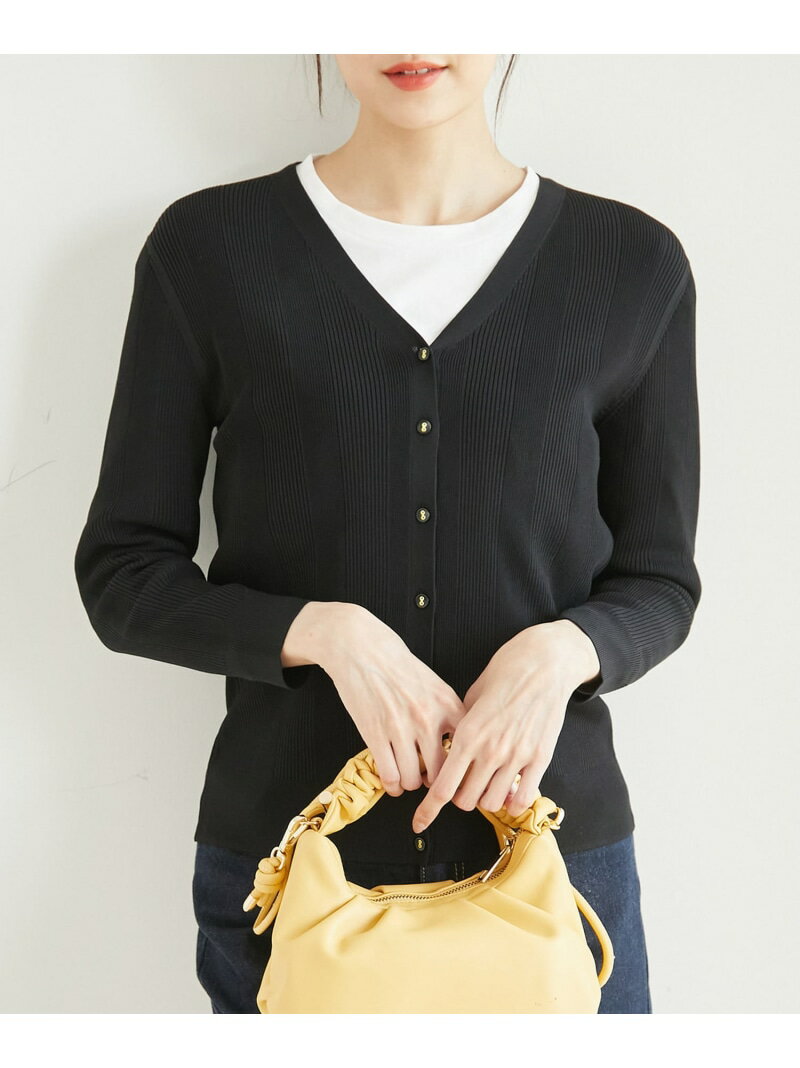 【SALE／43%OFF】【WEB限定36サイズ/グリーン】ランダムリブニットカーディガン ROPE' PICNIC ロペピクニック トップス カーディガン ブラック ホワイト ベージュ グリーン レッド オレンジ【RBA_E】[Rakuten Fashion]のサムネイル