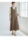 レディハンサムシリーズ ウールライクウエストタックジャンパースカート/セットアップ対応 ROPE' PICNIC ロペピクニック ワンピース・ドレス ジャンパー...