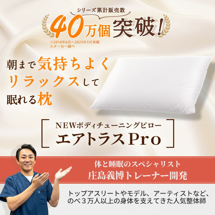 整体・トレーナー監修 NEWボディチューニングピロー エアトラスPro 2個セット じゅん散歩 テレビ朝日 テレ朝通販 ロッピング 寝心地 通気性 日本製 睡眠