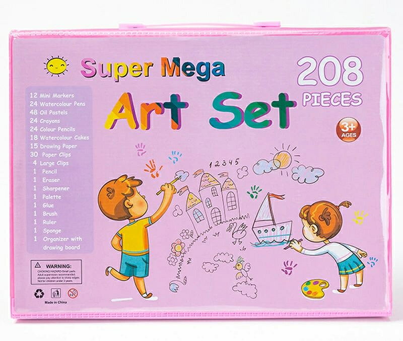 208ピース 文房具 色鉛筆 クレヨン アートセット お絵かき お絵かきセット お絵描き お絵描きセット 2歳 3歳 4歳 5歳 6歳 7歳 小学生 女の子 男の子 女 男 子供 誕生日 誕生日プレゼント クリスマスプレゼント ギフト rorelife-10005825 ローズライフ サンプル画像3