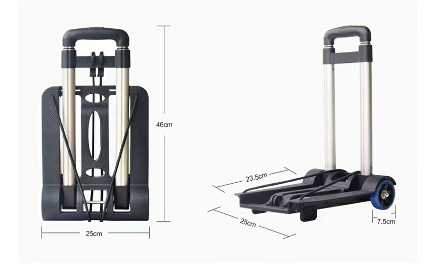 キャリーカート 折りたたみ 2輪 コンパクト 耐荷重30KG 軽量 アルミ製 頑丈 ミニ ...