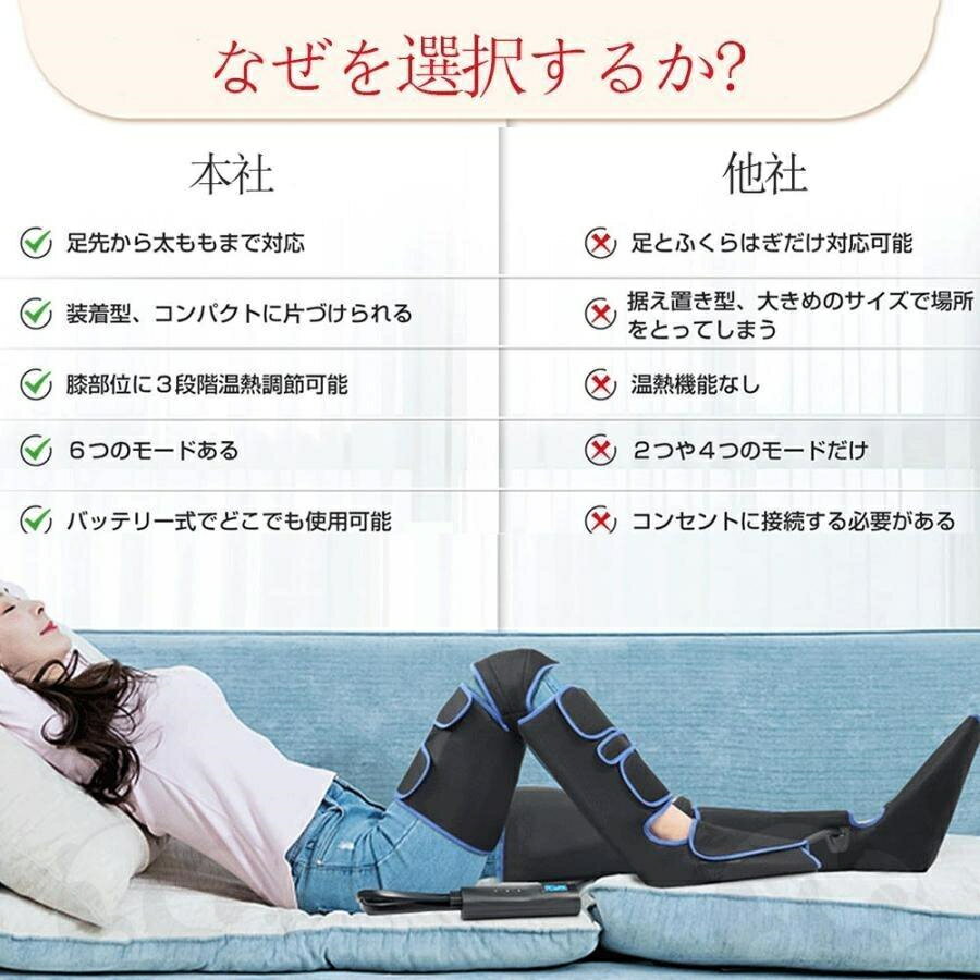 【2024新登場 充電式 】 フットケア 膝 温感 足 ふくらはぎ 太もも 足裏 マッサージ機 折り畳み コードレス 男女兼用 プレゼント フットマッサージャー 温熱 温める グッズ 足裏マッサージ器 足マッサージ 脚 空気圧 太ももマッサージ エアーマッサージャー リモコン付き