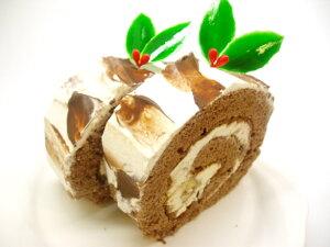 【クリスマスケーキ】　ブッシュドノエルカットタイプ1個