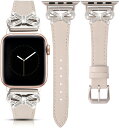【LINE友達追加して500円OFF】Apple Watch バンド アップルウォッチベルト レザー 交換ベルトFor AppleWatch Series Ultra2/Ultra/10/9/8/7/6/5/4/3/2/1/SE2/SE レディース 本革 蝶ネクタイ柄 キラキラ 長さ調整可能 おしゃれ 可愛い 女性