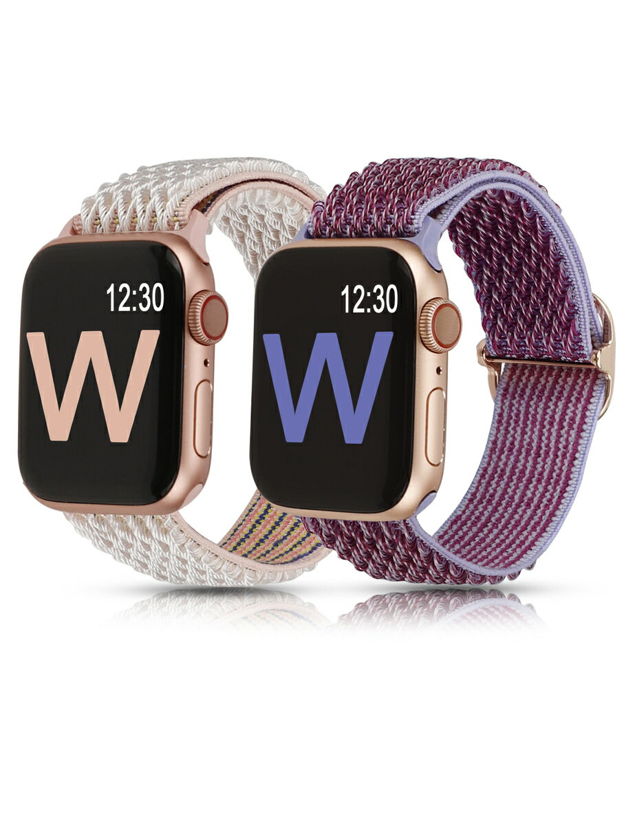 【2個付き】 Apple Watch バンド/アップルウォッチ バンド Apple Watch SE/8/7/6/5/4/3/2/1に対応 スタイル Apple Watch8 ナイロン製弾性バンド スポーツバンド 交換ベルト 軽量通気性 工具が要らなく、気軽に差し替える 柔らかく