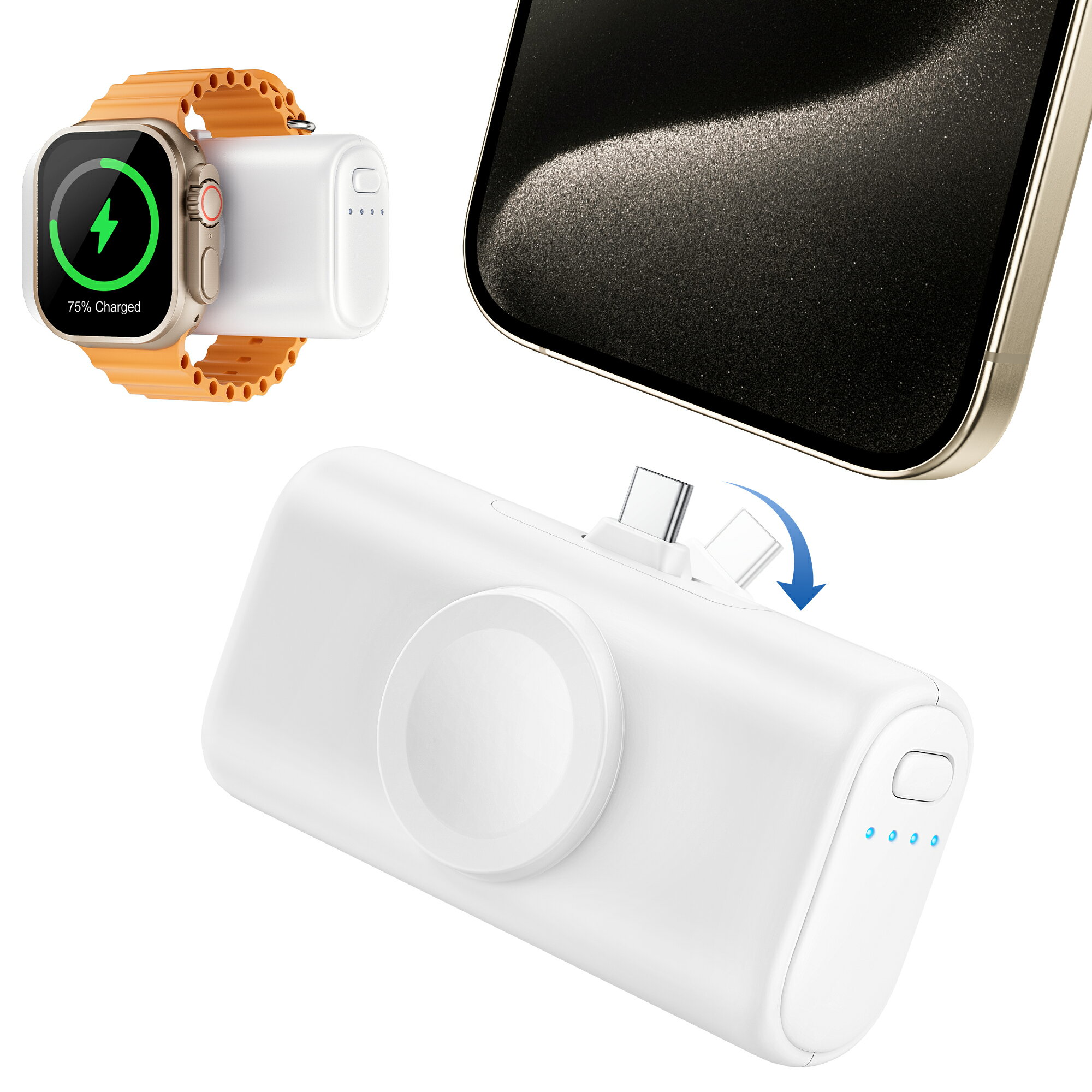 1ǯݾڢ ХХåƥ꡼ iPhone 15ApplewatchƱ ޾Type Cͥη5000mAh Power Bank 3A ® ѥ롼 ɥ쥹 applewatchŴ   ľܽ ι/ĥ/̶̳