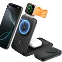 RORRY【業界初両用 ワイヤレス充電器とモバイルバッテリー両立 4in1magsafe充電器】アップルウォッチ充電器 10000mAh 大容量 モバイルバッテリー マグセーフ対応