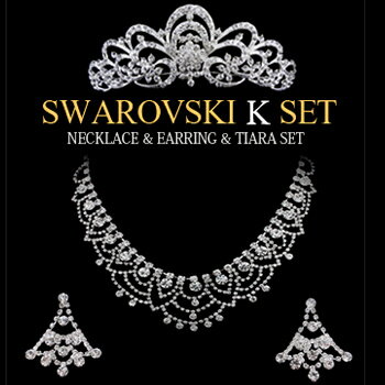 スワロフスキー ブライダル3点セット ティアラ ネックレス ピアス イヤリング 送料無料 結婚式 ウェディング ブライダル ウエディング パーティー 二次会 発表会 前櫛 王冠 豪華 ゴージャス オシャレ きらきら アクセサリー ジュエリー あす楽 成人式 卒業式 入学式 福袋