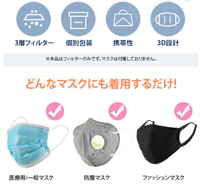 在庫あり 交換式 マスクフィルター 30枚 3層構造 大容量 PM2.5対応 フィルター30枚 大人用サイズ 交換式 使い捨て 30枚入り 立体設計 新型ウイルス対策 花粉症対策 花粉 インフルエンザ 風邪 ウィルス対策 1か月分 使い捨て roryXtyle　楽天　マスク　在庫あり