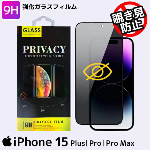 スマホ フィルム 覗き見防止 ガラスフィルム iPhone 15 15Plus 15Pro 15Pro max roryxtyle