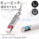 【決算セール★500円OFF】遺骨ペンダント メモリアル キーホルダー キュービック カプセル キーリング 刻印 名入れ 遺骨カプセル ステンレス ペット 遺骨...