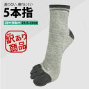 訳アリ商品 フットウェアー 脱げない! グレー 5本指ソックス 23.5-24cm 運動 学生 アウトドア ハイキング レジャー レディース 靴下 部活 機能性...