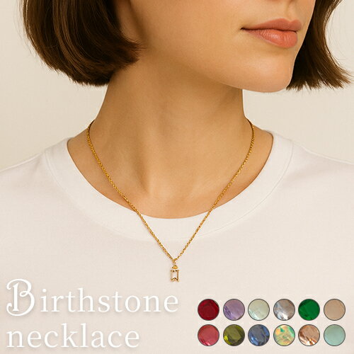 ネックレス 誕生石 レディース 12カラー アクセサリー 誕生日 プレゼント ステンレス チェーン  ...