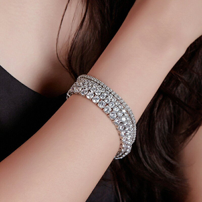 ブレスレット テニスブレスレット キュービックジルコニア 4本爪クラスプ 韓国アクセサリー(4)