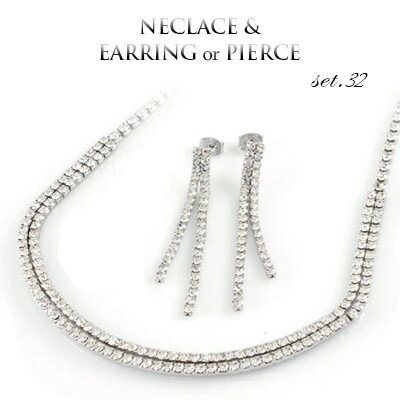 1年無償修理保証 ネックレス&ピアスセット ネックレス ピアス&イヤリング パーティー ウェディング 結婚式 2次会 発表会 などで上品な雰囲気演出?☆ 成人式...