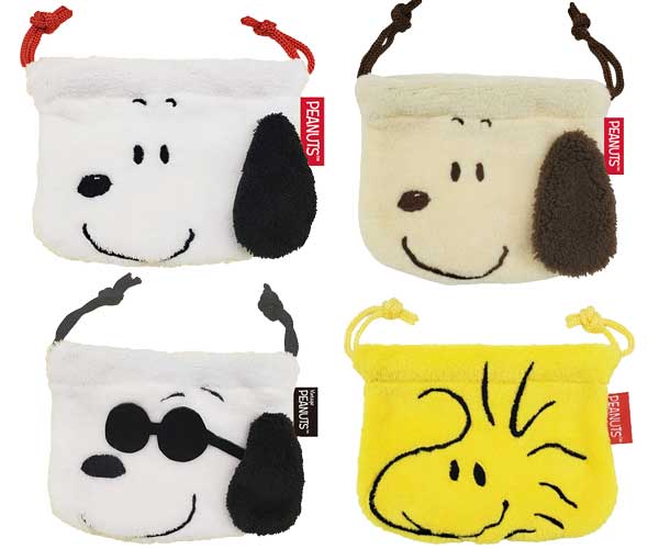 スヌーピー ミニ巾着 巾着 ぬいぐるみ巾着 ピーナッツ PEANUTS スヌーピーモカ ジョー・クール ウッドストック 巾着袋 メイク 小物入れ 小さめ ぬいぐるみ 173140-22 173157-22 173171-22