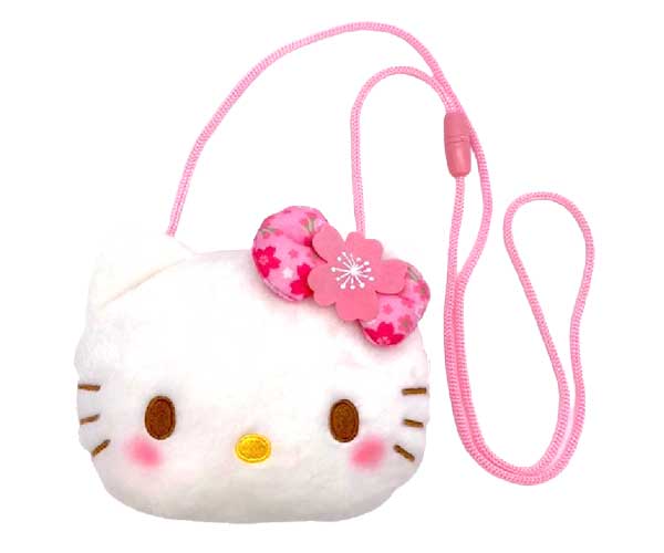 サンリオ ハローキティ 桜着物 フェイスポシェット ハローキティショルダーバッグ ファスナーポシェッ..