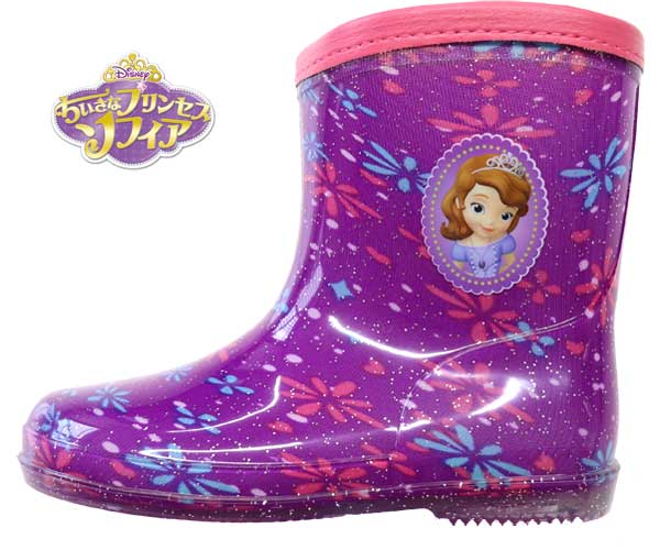 ちいさなプリンセスソフィアレインブーツ長靴ディズニーレインシューズディズニー靴Disneyzoneキッズ16〜19cm下駄箱サイ