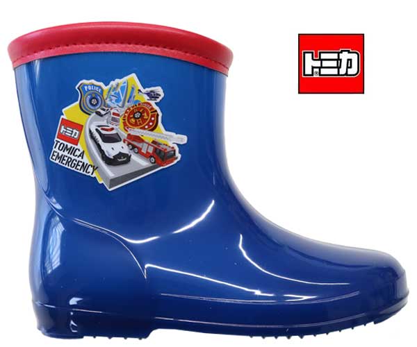 トミカ レインブーツ 長靴 パトカー 消防車 レインブーツ キッズシューズ レインシューズ 子供靴 17cm 18cm 下駄箱サイズ プラレール靴 10691のサムネイル
