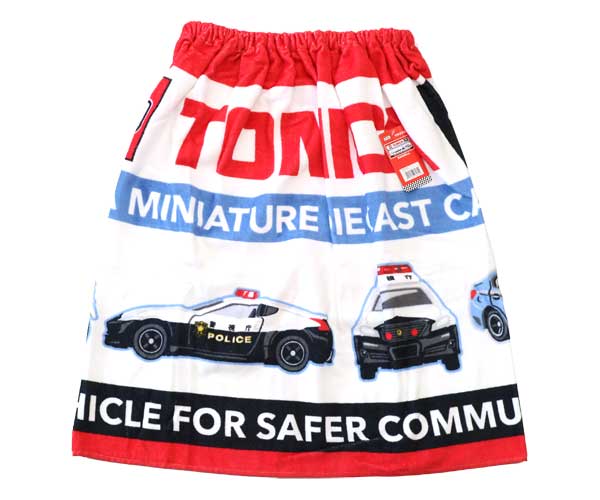 ラップタオル 巻きタオル スペクタクル トミカ 消防車 パトカー 救急車 白バイ 60×115cm タオル バス用品 子供用プール MO480300のサムネイル