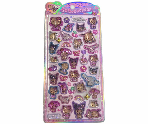 サンリオ うるちゅるポップシール 日焼け シール 立体シール サンリオキャラクターズ ハローキティ マイメロディ クロミ シナモロール ポチャッコ Sanrio うるちゅる ぷっくり キャラクターグッズ クラックス 131789のサムネイル
