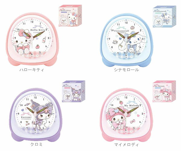 サンリオ ミニライトクロック 目覚まし時計 めざまし時計 時計 アラーム ライト るんるんリボン サンリオキャラクターズ Sanrio ハローキティ シナモロール マイメロディ クロミ クラックス 134791 134792 134793 134794