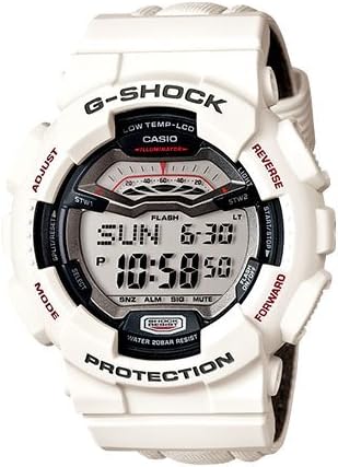 すぐに使える【2点で5％OFFクーポン】カシオ 腕時計 メンズ ブラック ホワイト G-SHOCK ジーショック 20気圧防水 ワールドタイム カレンダー ソーラー CASIO GLS-100-7