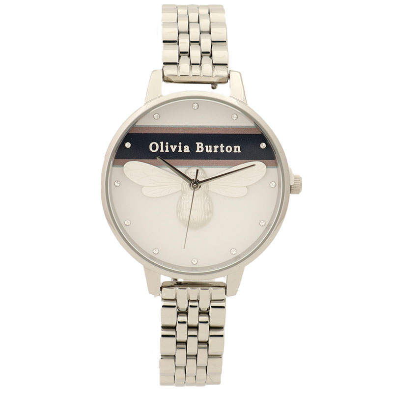 すぐに使えるオリビアバートン 腕時計 レディース ヴァースティ ラッキー ビー ホワイト シルバー OB16VS07 Olivia Burton